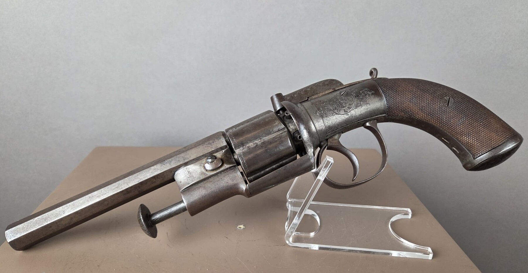 Transitional revolver, signed F. Barnes & Co, Cal 45, England circa 1847