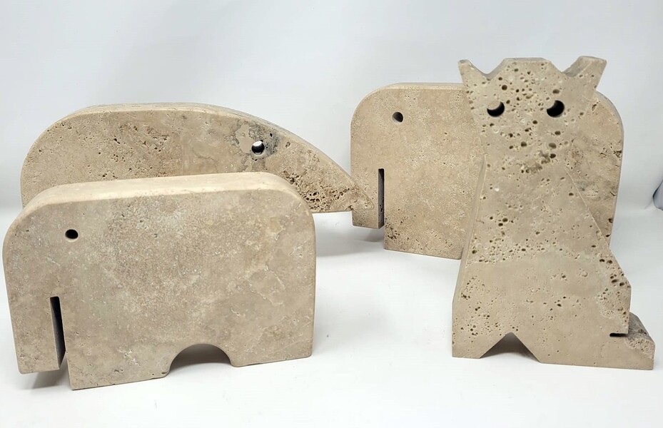 Travertine sculptures in the style of Fratelli Mannelli - Italy 1970