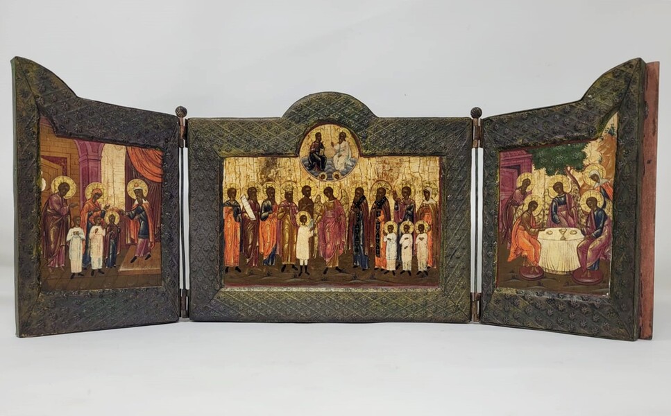 Triptych Russian icon - end XVIII - beginning XIX