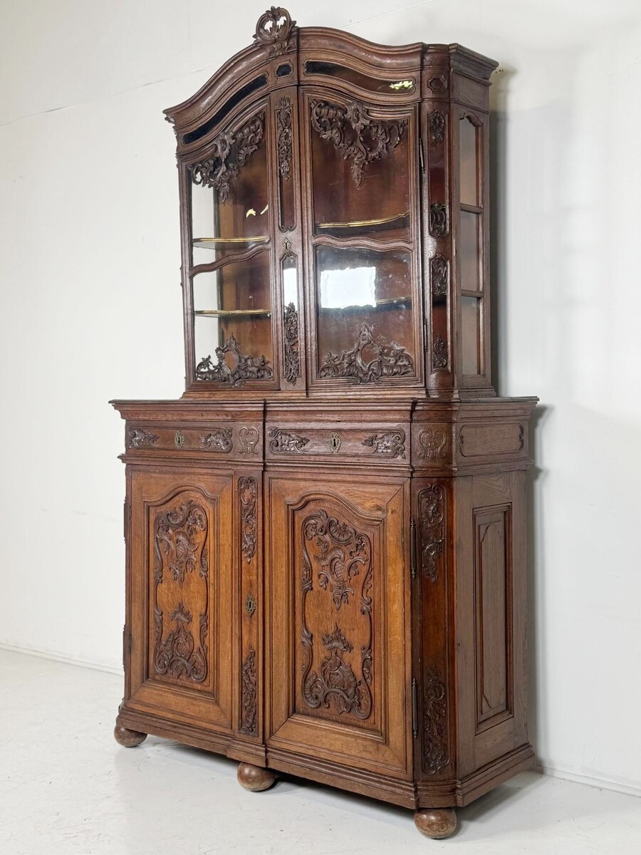Two glazed oak Liège bodies, 18th century,