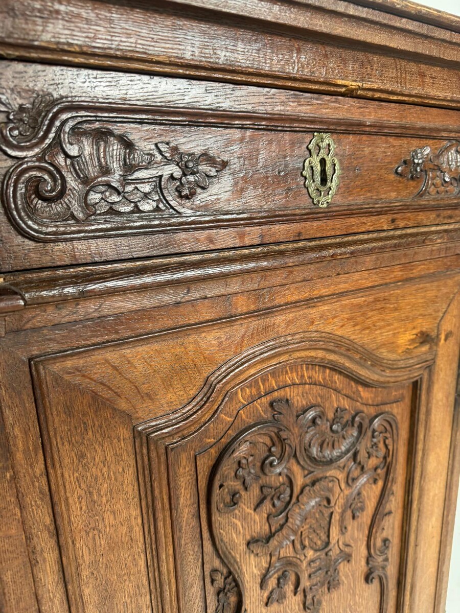Two glazed oak Liège bodies, 18th century,