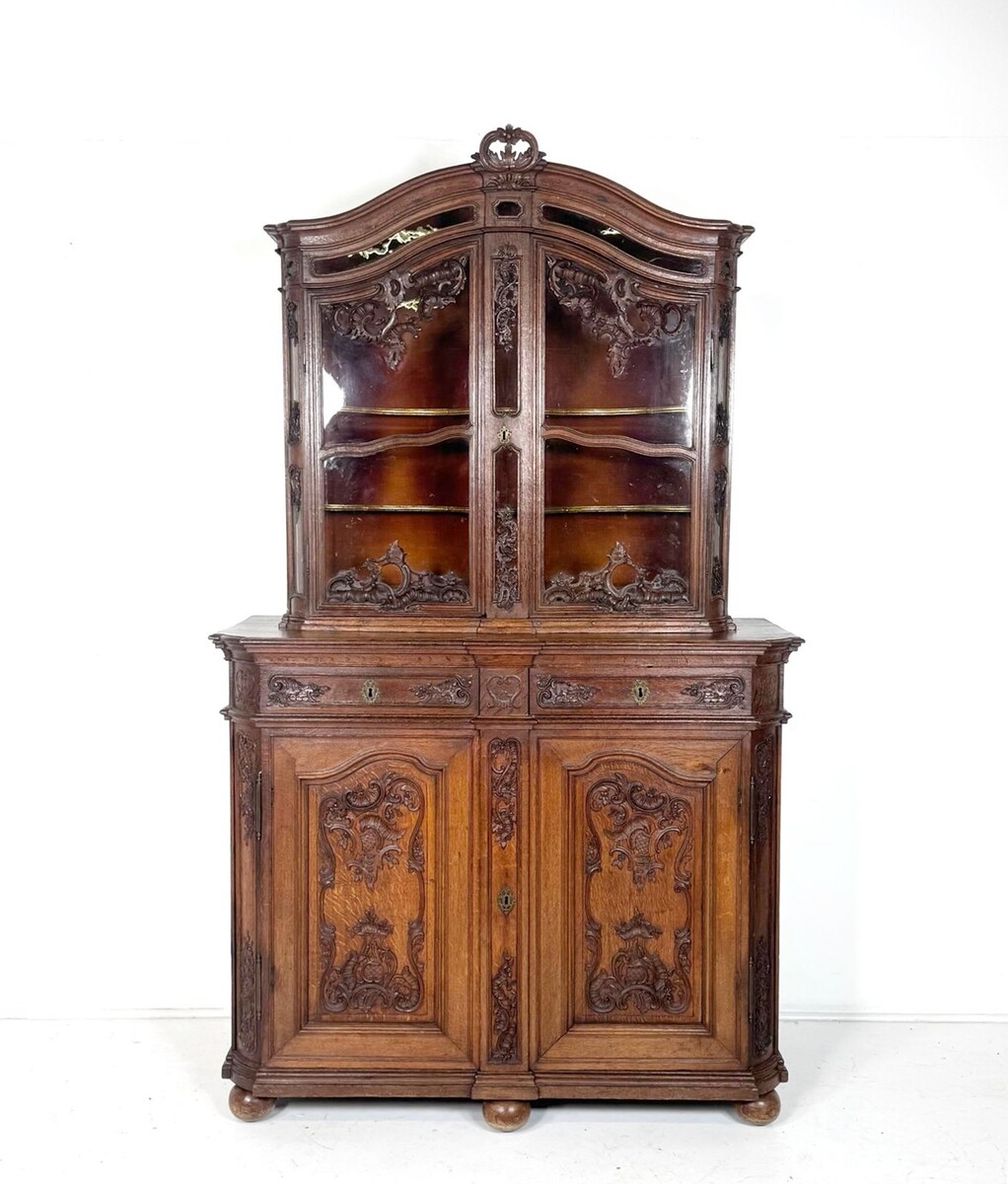 Two glazed oak Liège bodies, 18th century,