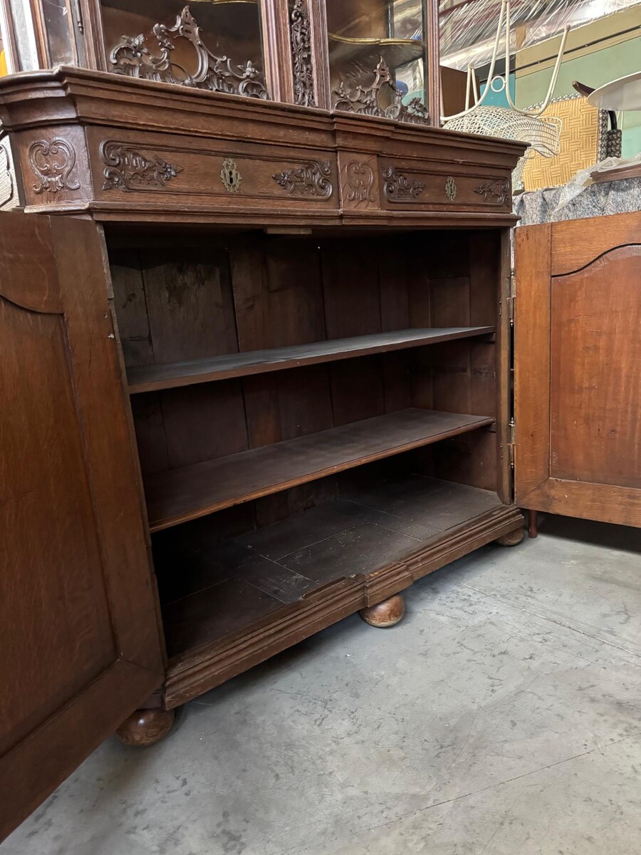 Two glazed oak Liège bodies, 18th century,