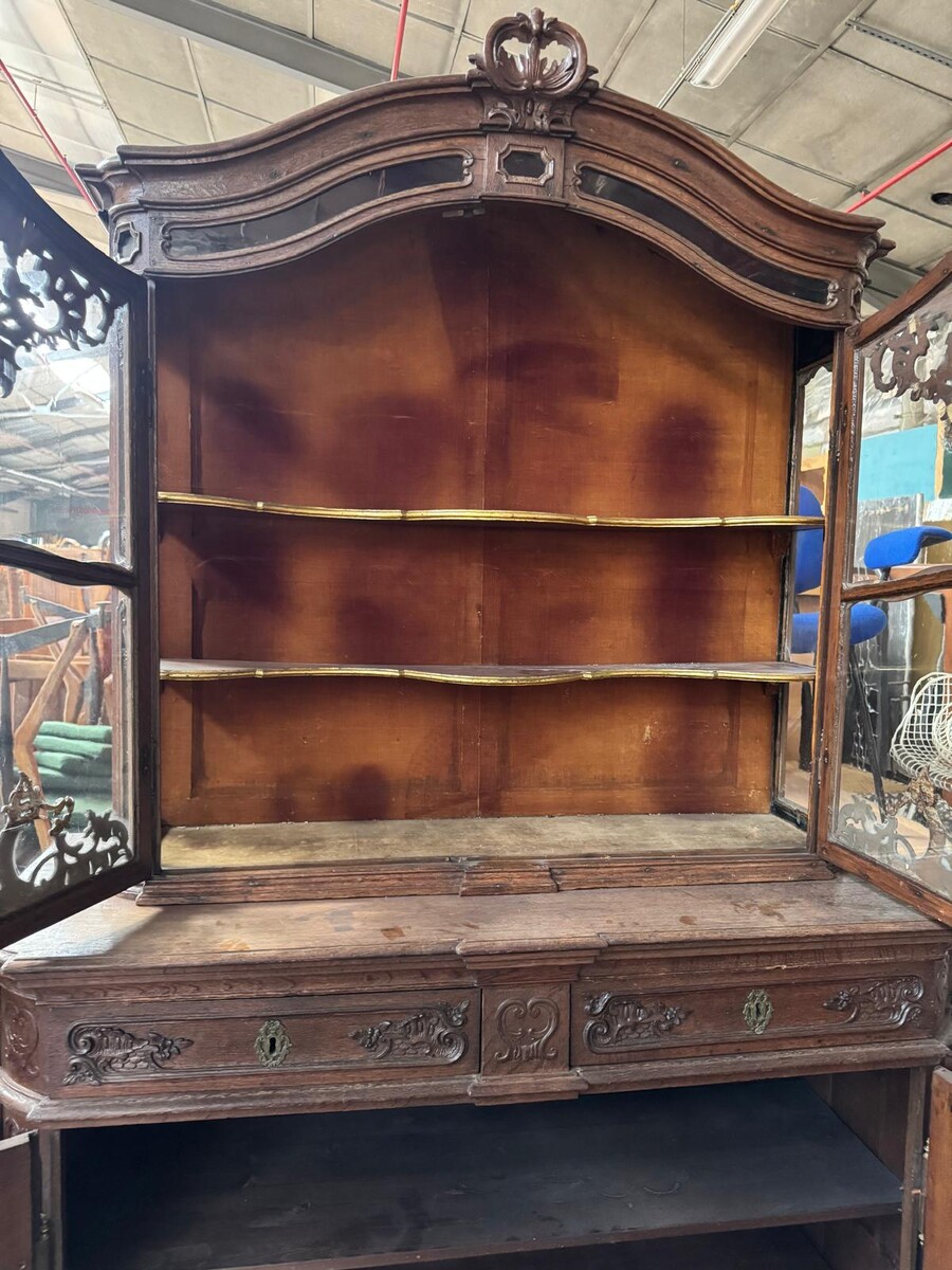 Two glazed oak Liège bodies, 18th century,