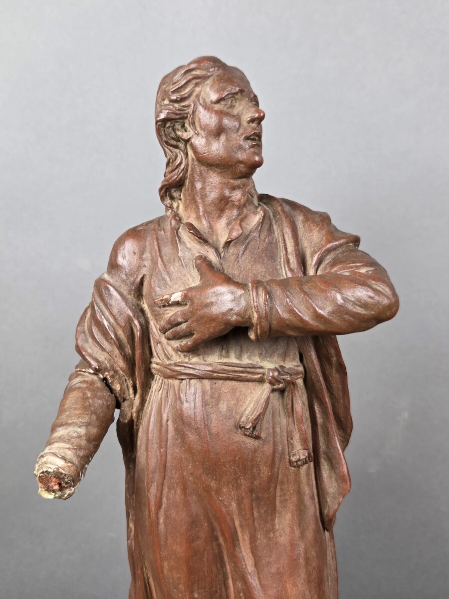 Two terracotta bazzetti, 18th century