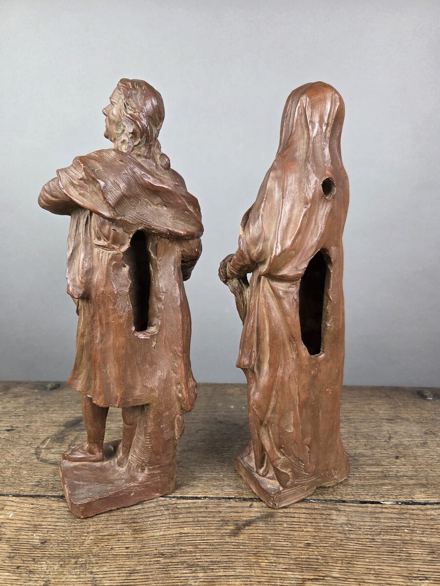 Two terracotta bazzetti, 18th century