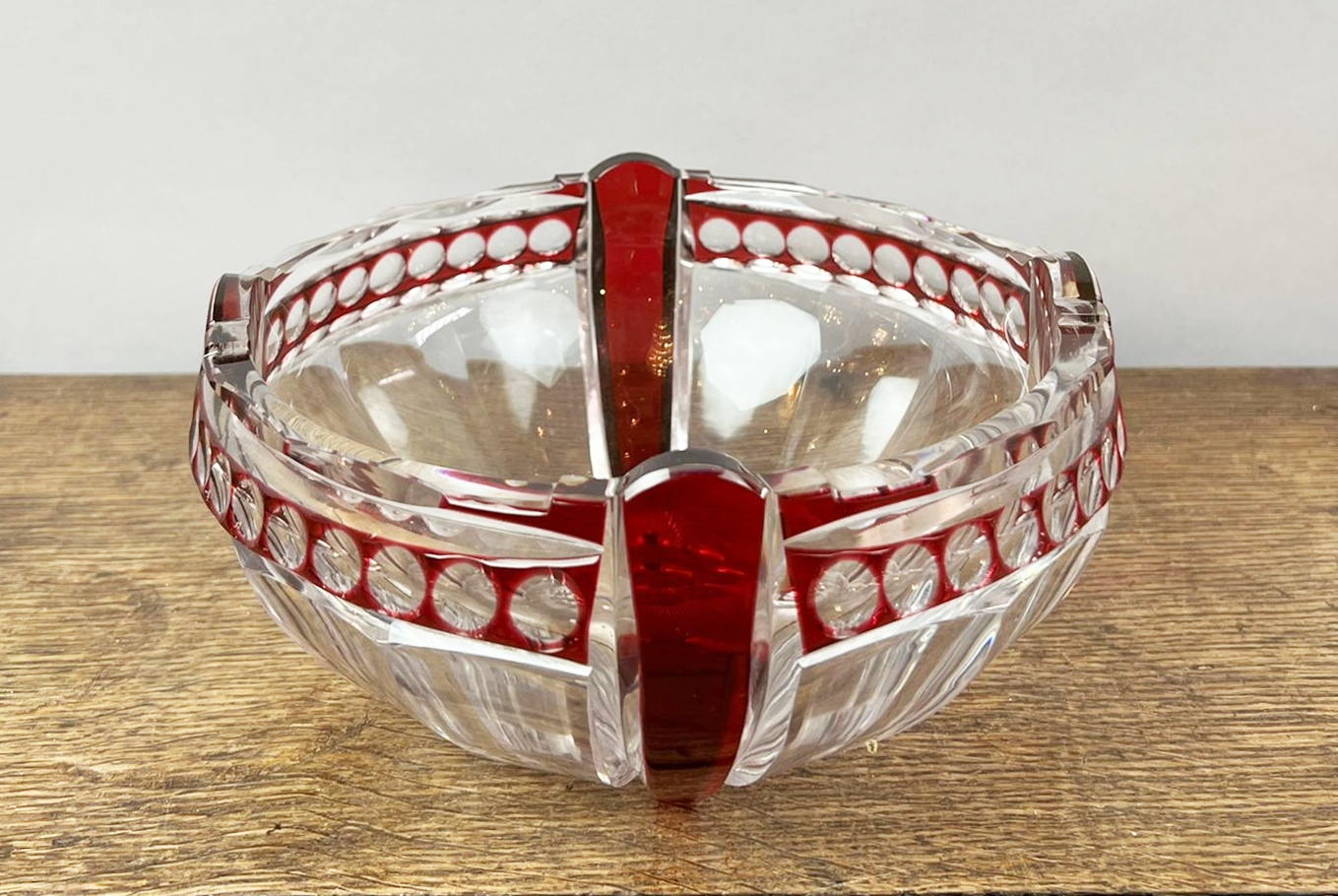 Val Saint-Lambert crystal bowl, Art Deco, attributed to Simon