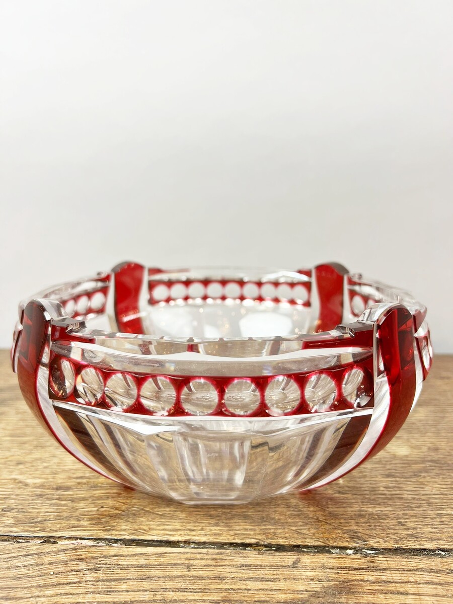 Val Saint-Lambert crystal bowl, Art Deco, attributed to Simon