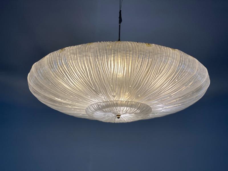 Venetian Murano chandelier in molded and pressed Murano glass