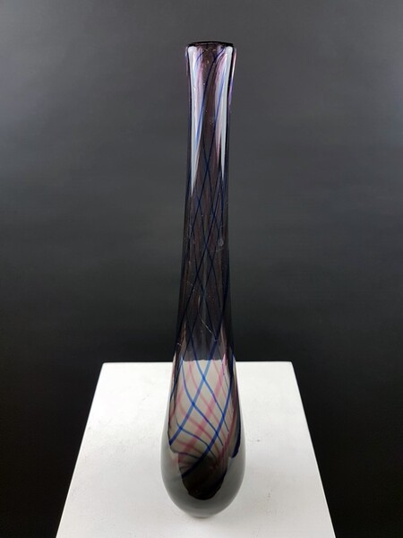 Vénini, large Murano glass soliflore, acid marked, circa 1950