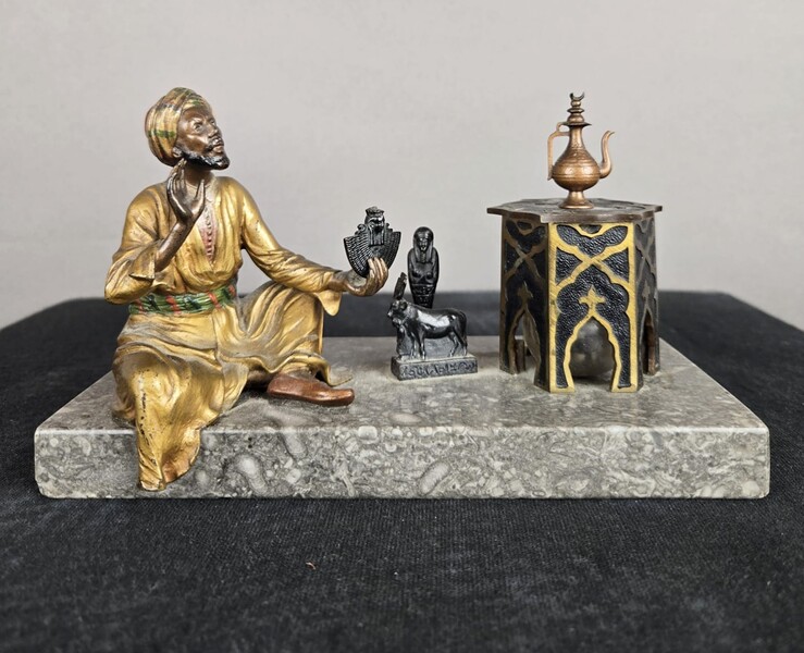 Vienna bronze, Orientalist inkwell, Franz Bergman