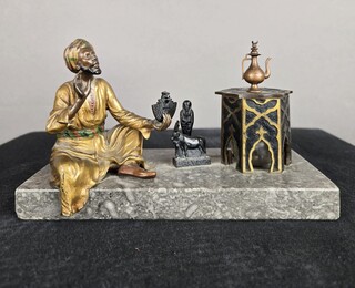 Vienna bronze, Orientalist inkwell, Franz Bergman