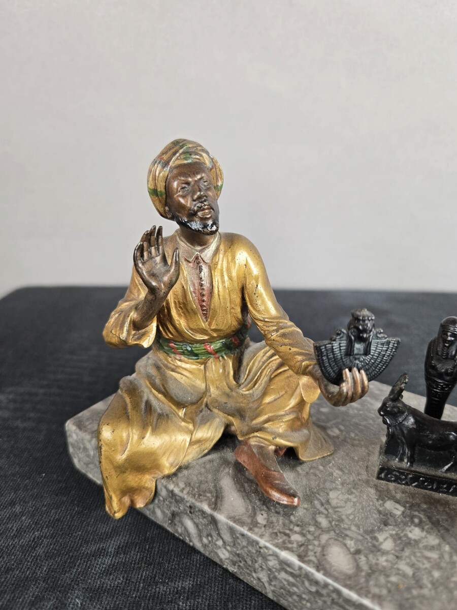Vienna bronze, Orientalist inkwell, Franz Bergman