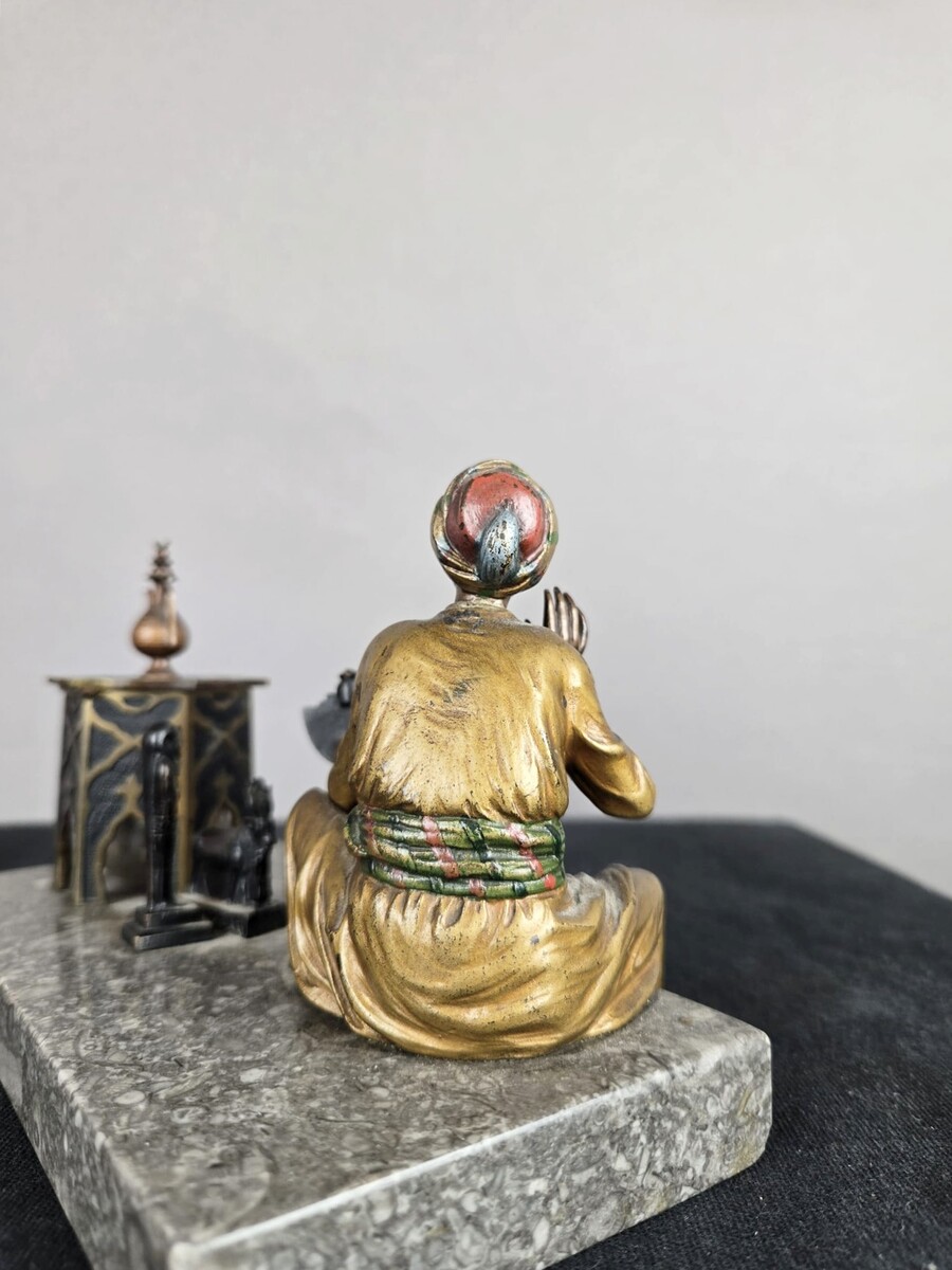 Vienna bronze, Orientalist inkwell, Franz Bergman