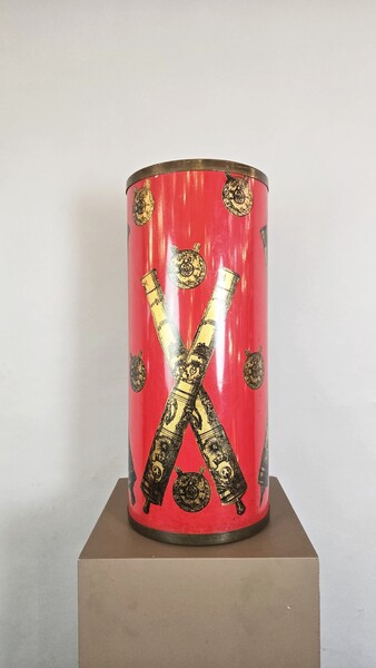 Vintage lacquered metal umbrella stand, circa 1950