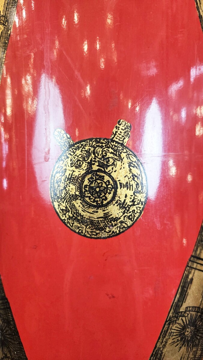 Vintage lacquered metal umbrella stand, circa 1950