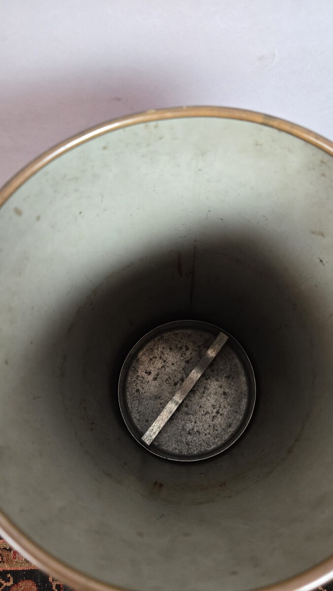 Vintage lacquered metal umbrella stand, circa 1950