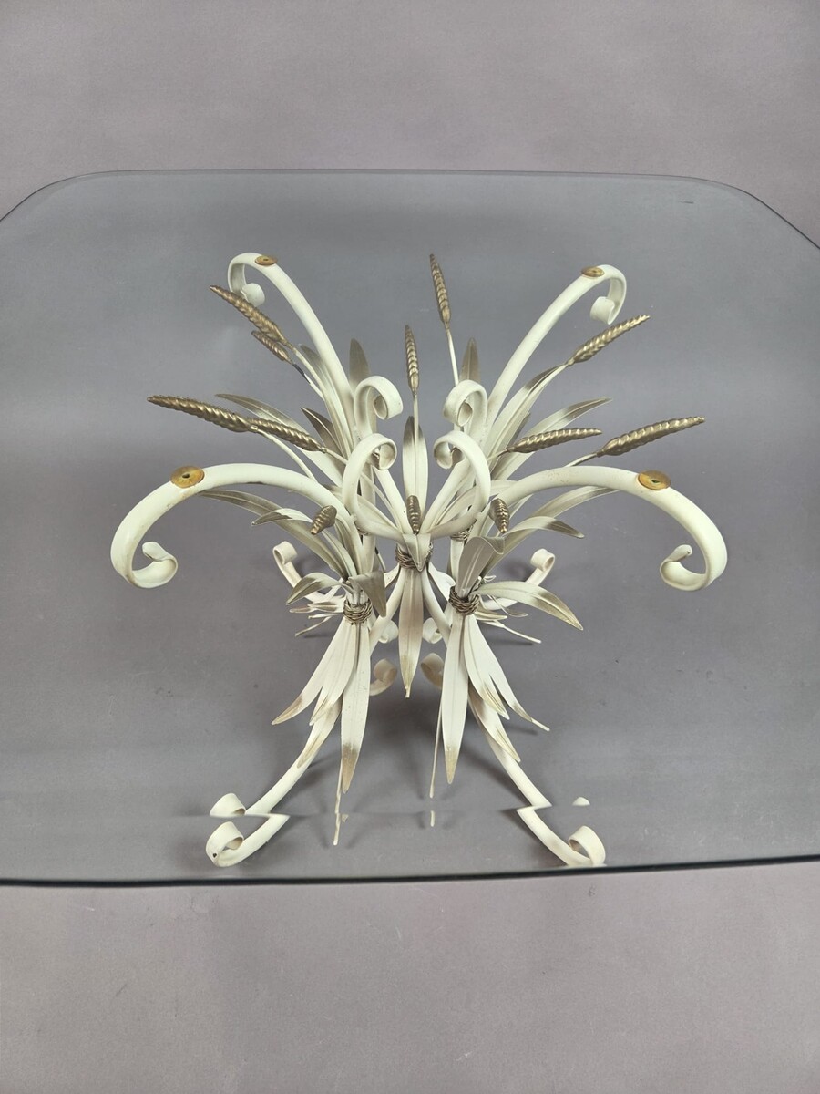 Wheat-ear-pattern coffee table, 1970s