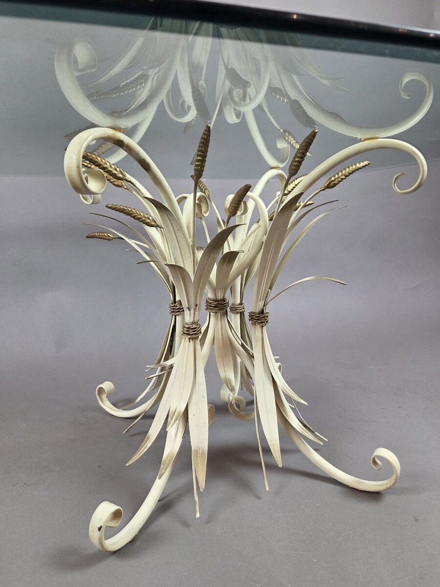 Wheat-ear-pattern coffee table, 1970s