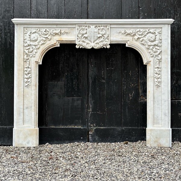 White Carrara Marble Fireplace Circa 1880