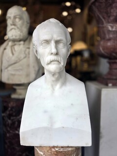 White marble bust, late 19th century