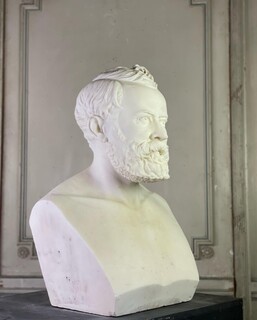 White marble statuary bust signed Cassano F.