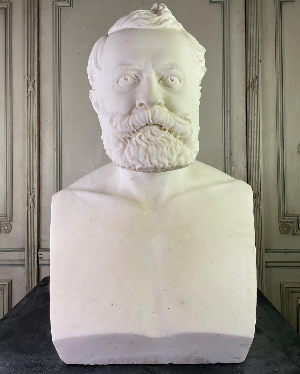 White marble statuary bust signed Cassano F.