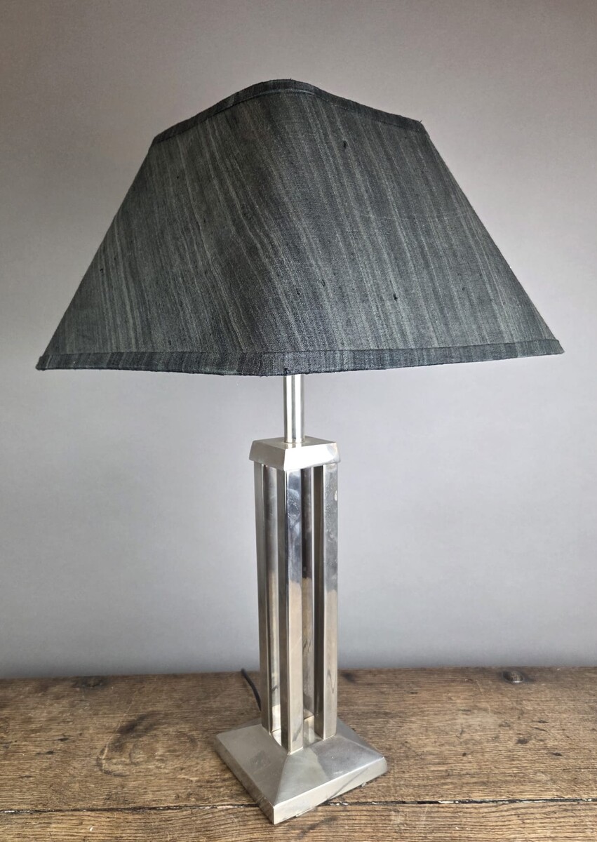 Willy Rizo (in the style of) chrome-plated metal lamp, circa 1970