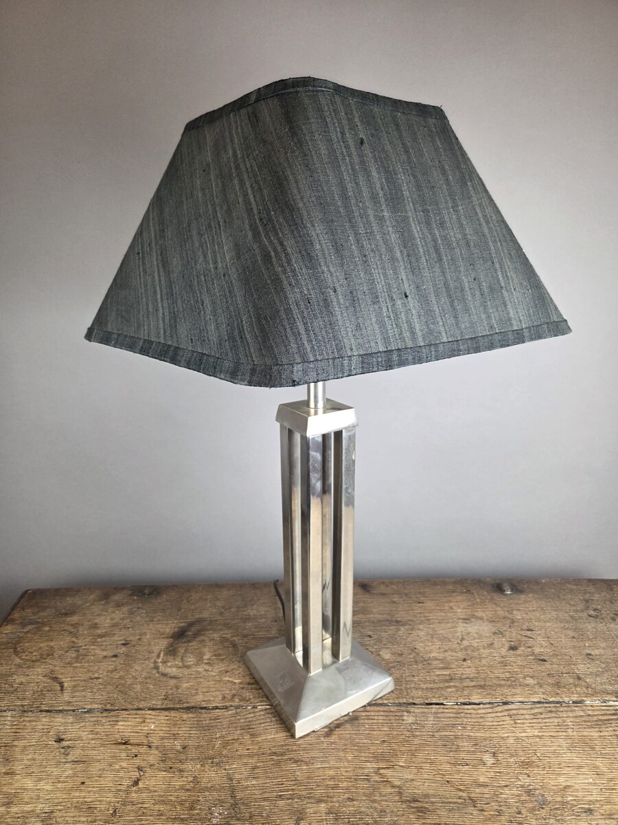 Willy Rizo (in the style of) chrome-plated metal lamp, circa 1970