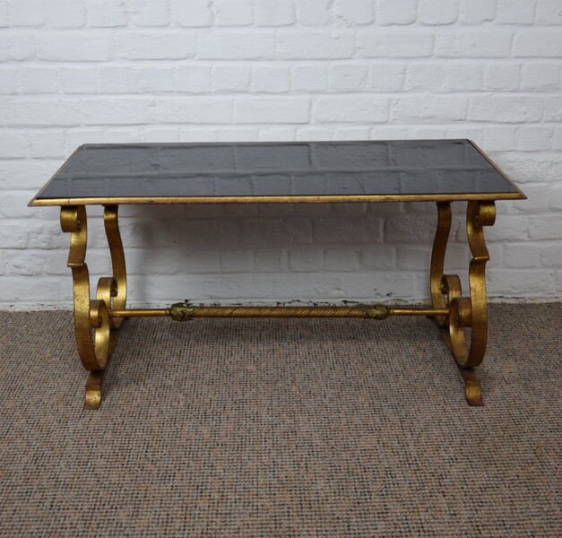 Wrought Iron And Smoked Glass Coffee Table