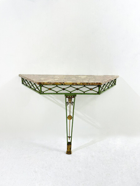 Wrought Iron Console Table, France, 1940s - In the Style of Poillerat