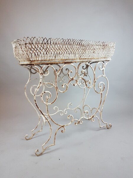 Wrought iron planter, late 19th early 20th