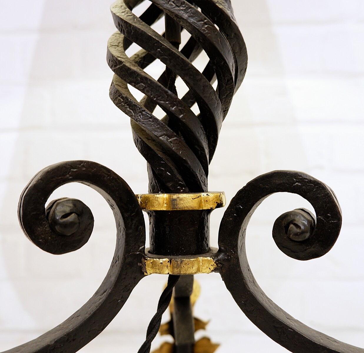 Wrought iron table lamp, circa 1940