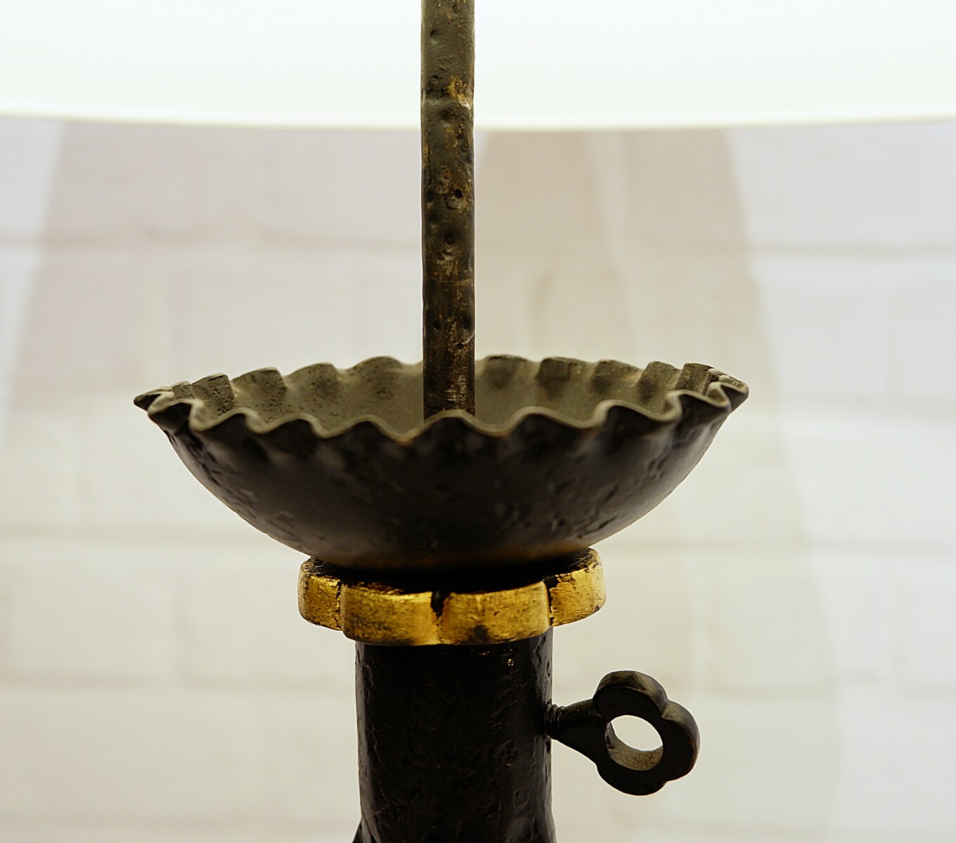 Wrought iron table lamp, circa 1940