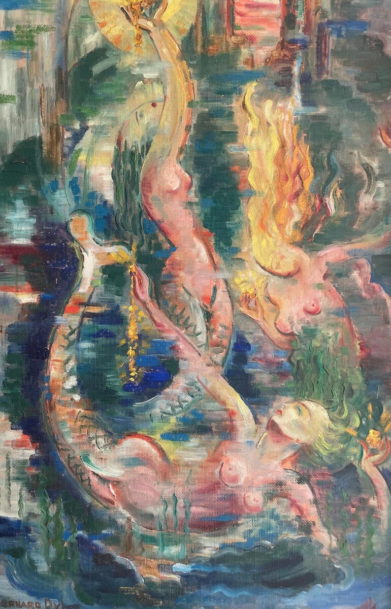 Yan B. Morel-Dyl (1887-1944), Rheingold, oil on panel, signed, 1937, size: 74x51 cm, framed