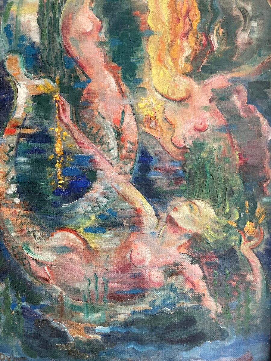 Yan B. Morel-Dyl (1887-1944), Rheingold, oil on panel, signed, 1937, size: 74x51 cm, framed