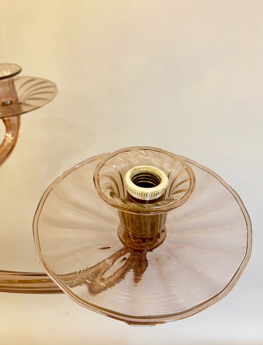 Zecchin, Murano chandelier with 6 arms of lights, circa 1980