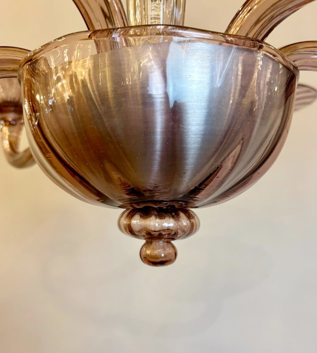 Zecchin, Murano chandelier with 6 arms of lights, circa 1980